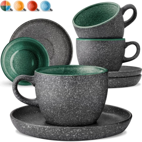 Filiżanki do Kawy 200 ml – Ceramiczny Zestaw 4 szt. Idealne na Prezent