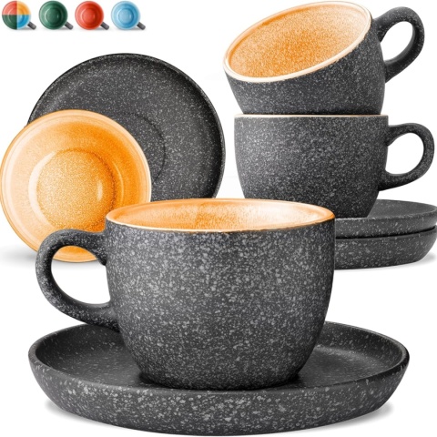 Filiżanki do Kawy 200 ml – Ceramiczny Zestaw 4 szt. Idealne na Prezent