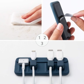 Organizer kabli magnetyczny uchwyt na przewody niebieski 5 klipsów