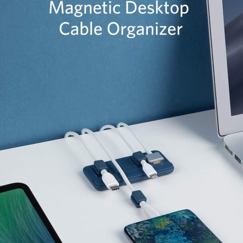 Organizer kabli magnetyczny uchwyt na przewody niebieski 5 klipsów