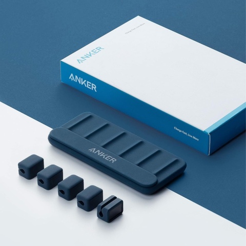 Organizer kabli magnetyczny uchwyt na przewody niebieski 5 klipsów