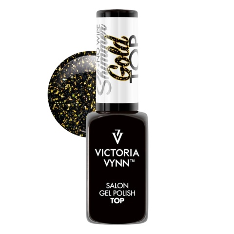 Victoria Vynn Shimmer Top Gold No Wipe ze złotymi drobinkami 8ml