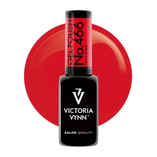 Victroia Vynn Zestaw Lakier hybrydowy 466 Devil`s Red + TopMy Gloss 2x8ml