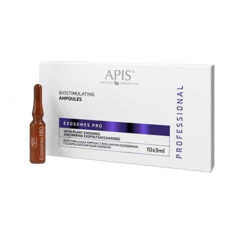 APIS Exosomes Pro - biostymulująca ampułka z roślinnymi egzosomami regenerująca i ujędrniająca skórę 3 ml - opakowanie