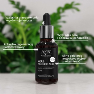 APIS Kwas askorbinowy 40% - rozjaśniający i wygładzający 30 ml