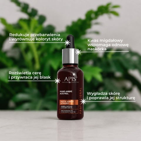 APIS Mand-Ambré Acid Peel - peeling na przebarwienia z kwasem migdałowym i bursztynowym 30 ml - właściwości