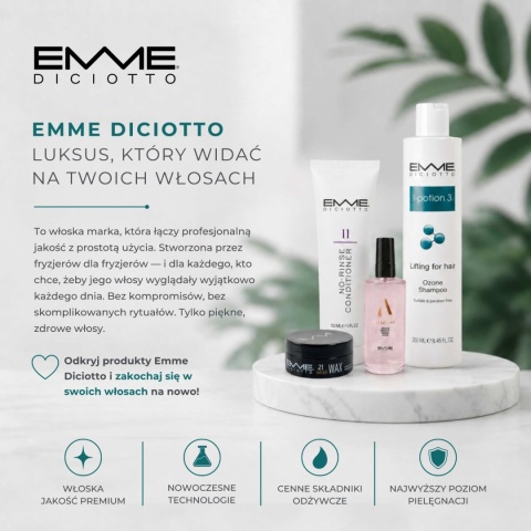 Emme Diciotto 10 Medium-Hold Mousse Pianka do włosów o średniej mocy 250ml
