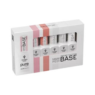 Victoria Vynn MANI PEDI BASE + PURE CREAMY HYBRID Top - zestaw baz hybrydowych nude 5 pak